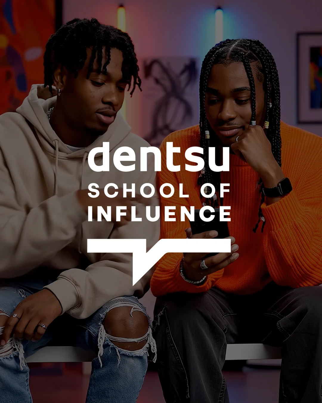 A promotional article-style visual about “The Dentsu School of Influence 2026,” highlighting a creator economy accelerator in Johannesburg, South Africa, featuring program details, mentorship opportunities, and applications opening for emerging digital creators.