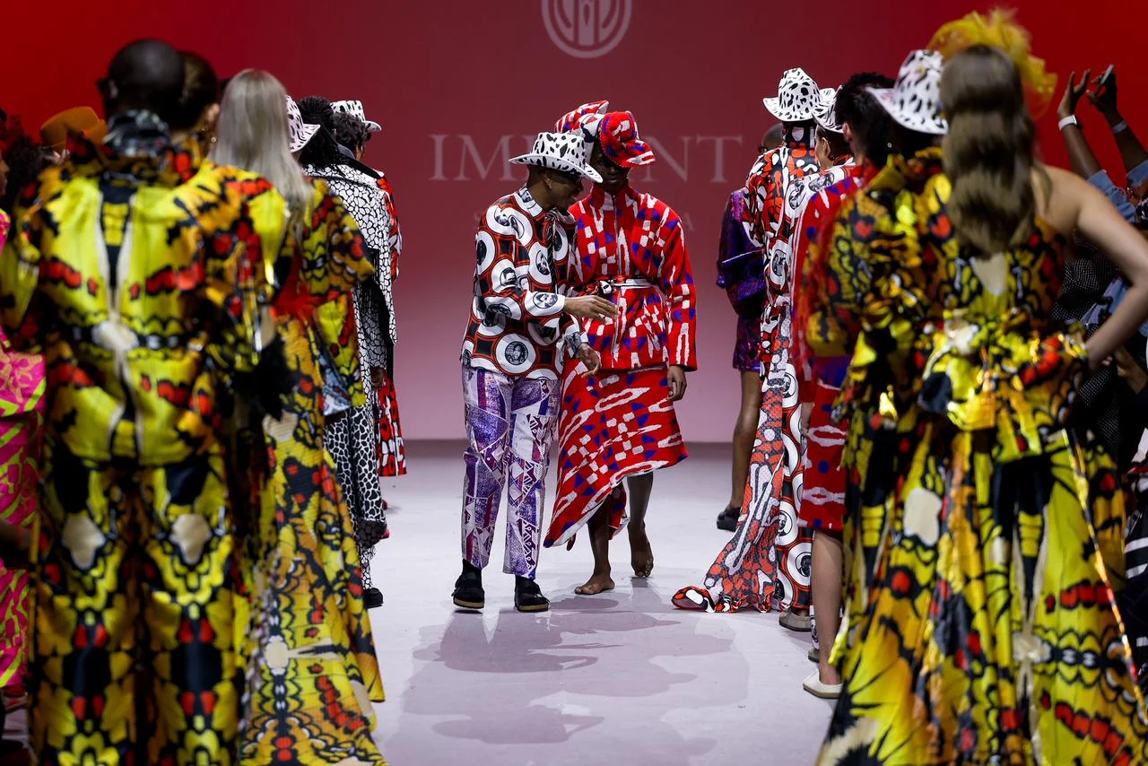 Imprint A/W27 EMBO collection runway look at Cape Town Fashion Week showcasing African luxury fashion and modern tailored design